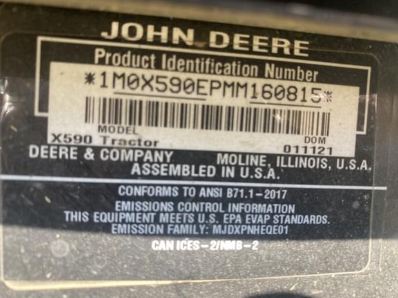 Image of John Deere X590 equipment image 4