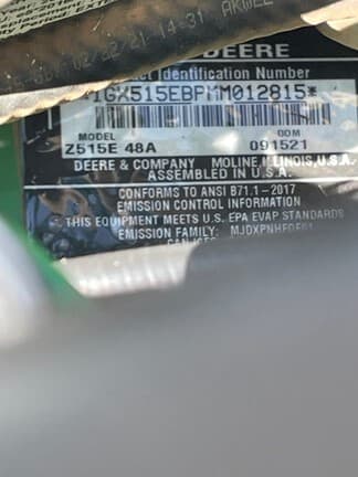 Image of John Deere Z515E equipment image 4