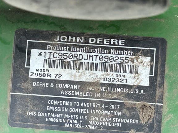 Image of John Deere Z950R equipment image 4
