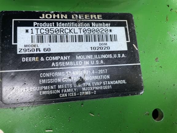 Image of John Deere Z950R equipment image 1