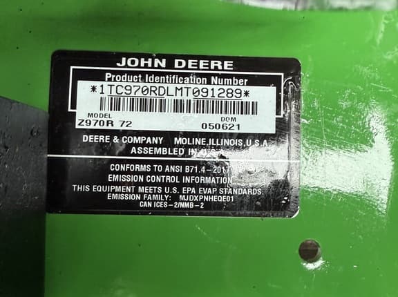 Image of John Deere Z970R equipment image 1