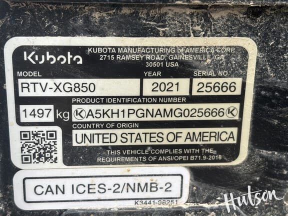 Image of Kubota RTV-XG850 equipment image 4