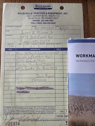 Image of New Holland Workmaster 60 equipment image 1