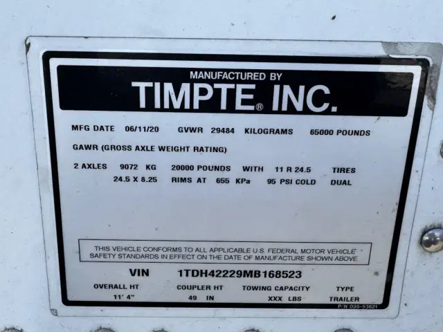 Image of Timpte Undetermined equipment image 2