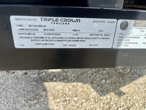 Image of Triple Crown D6X12LRD equipment image 2