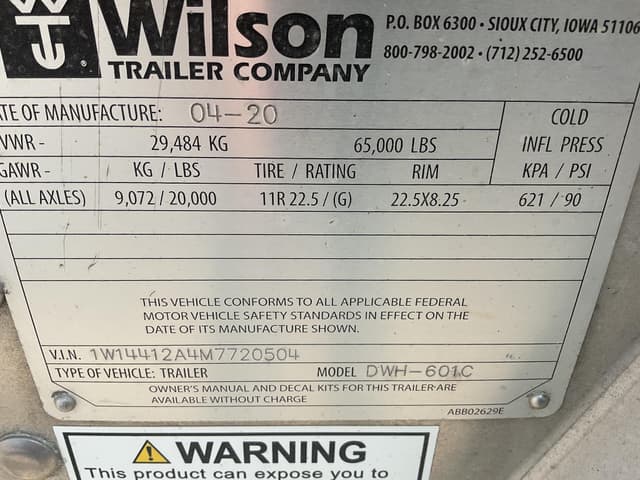 Image of Wilson DWH-601C equipment image 3