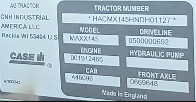 Image of Case IH Maxxum 145 equipment image 1