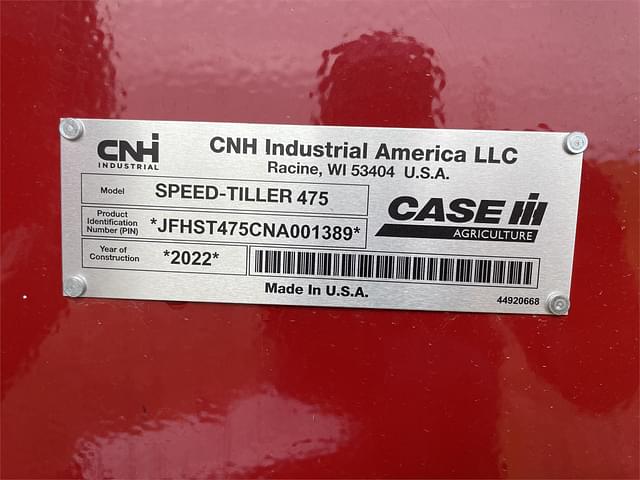 Image of Case IH 475 Speed Tiller equipment image 4