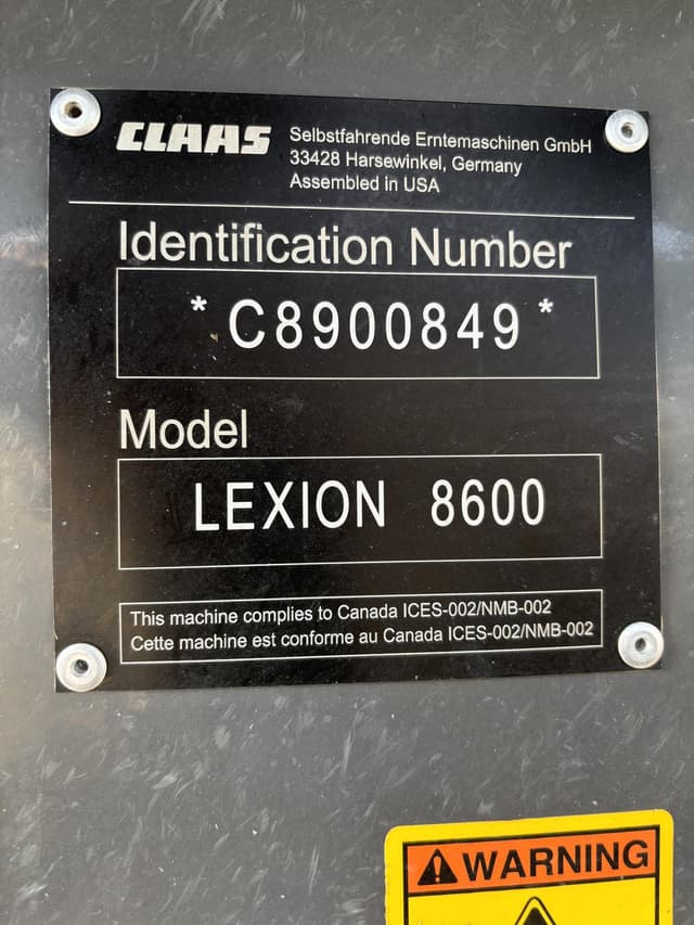 Image of CLAAS Lexion 8600TT equipment image 1