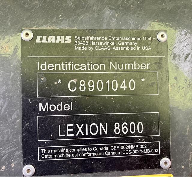 Image of CLAAS Lexion 8600TT equipment image 3