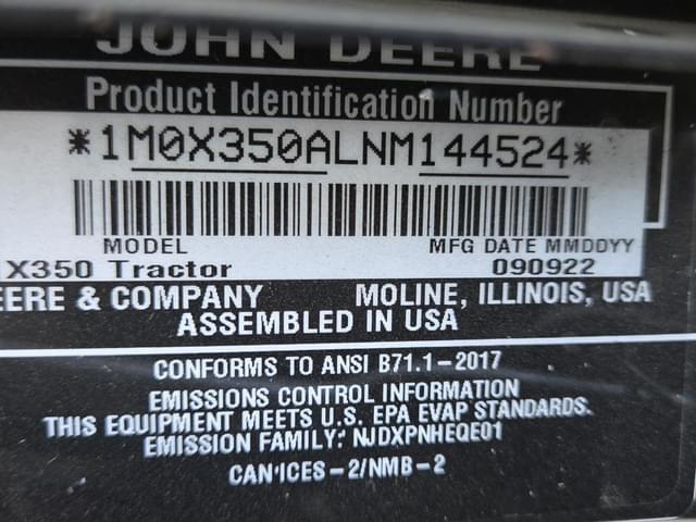 Image of John Deere X350 equipment image 3