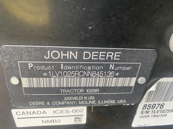 Image of John Deere 1025R equipment image 1
