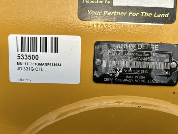 Image of John Deere 331G equipment image 4