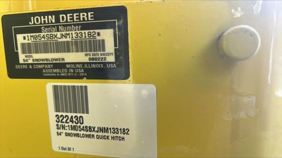 Image of John Deere 54" Snow Blower equipment image 4
