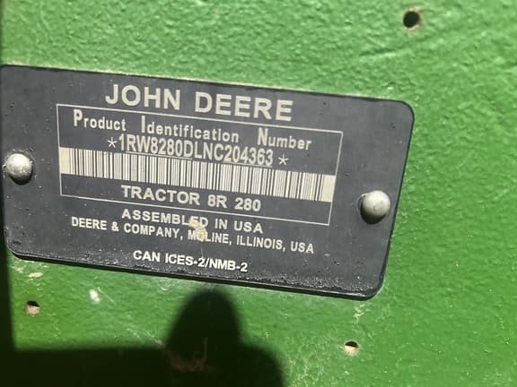 Image of John Deere 8R 280 equipment image 1