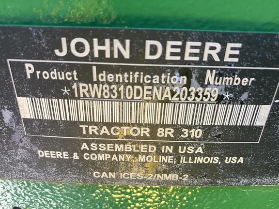 Image of John Deere 8R 310 equipment image 1