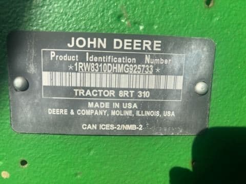 Image of John Deere 8RT 310 equipment image 4