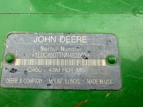 Image of John Deere C450 equipment image 3