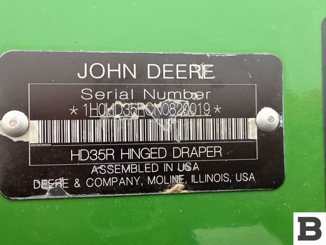 Image of John Deere HD35R equipment image 2