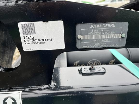Image of John Deere RC78B equipment image 4