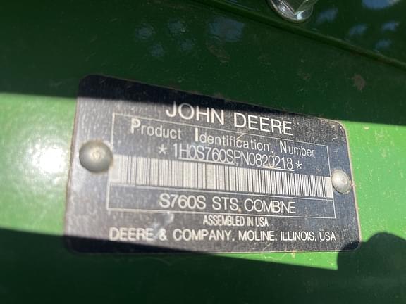 Image of John Deere S760 equipment image 4