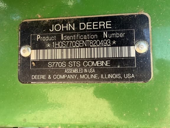 Image of John Deere S770 equipment image 4