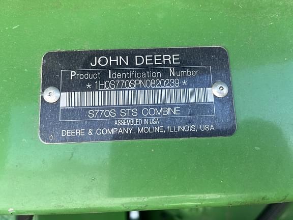 Image of John Deere S770 equipment image 2