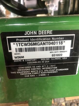 Image of John Deere W36M equipment image 3