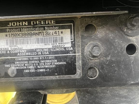 Image of John Deere X380 equipment image 3