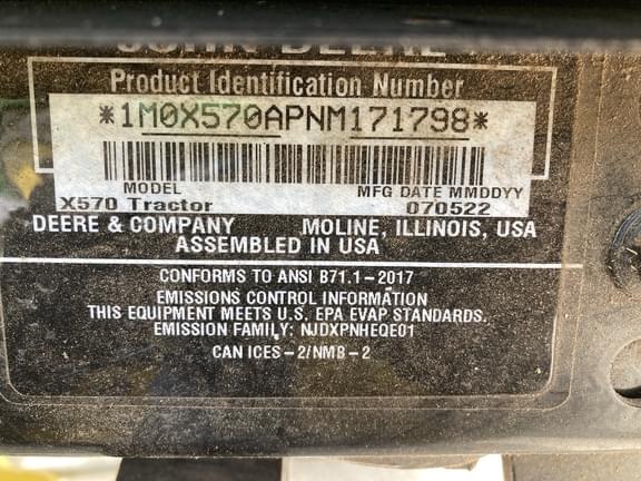 Image of John Deere X570 equipment image 4