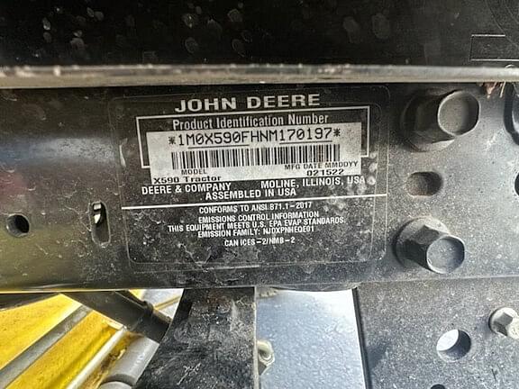 Image of John Deere X590 equipment image 1