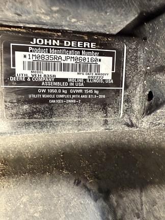 Image of John Deere XUV 835R equipment image 2