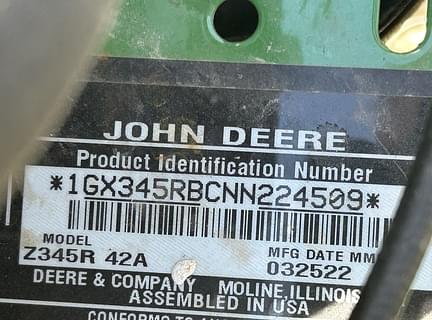 Image of John Deere Z345R equipment image 2