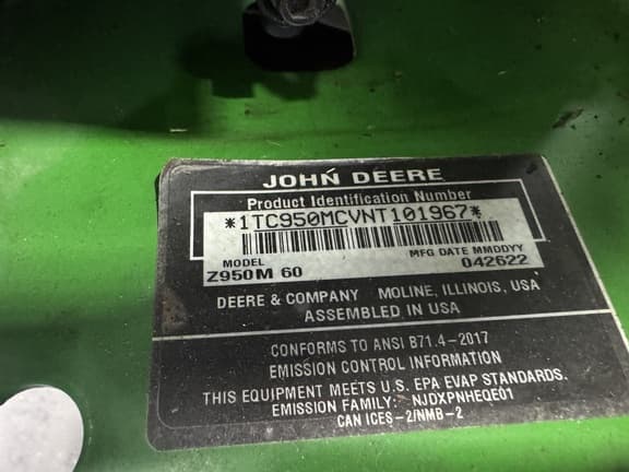 Image of John Deere Z950M equipment image 4