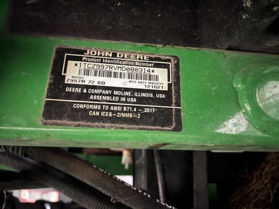 Image of John Deere Z997R equipment image 4