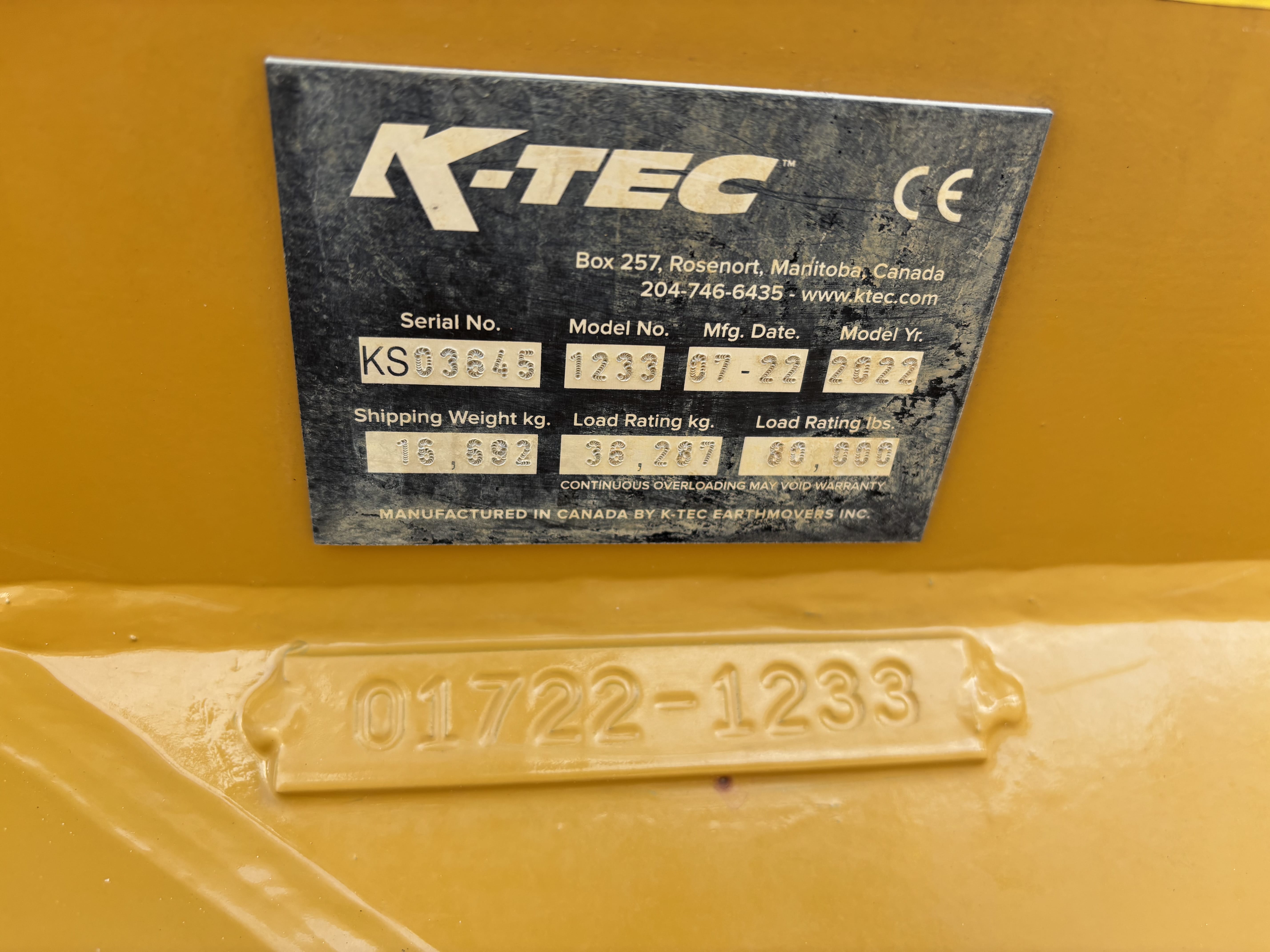 2022 K-Tec 1233 Equipment Image0