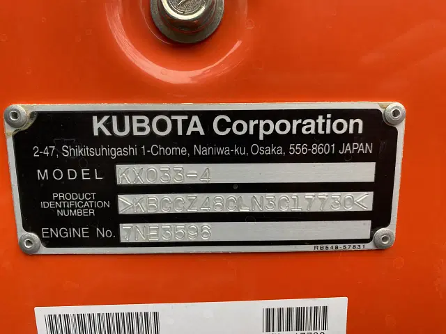 Image of Kubota KX033-4 equipment image 1