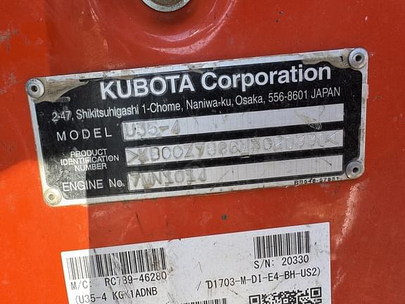 Image of Kubota U35-4 equipment image 1