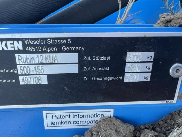Image of Lemken RUBIN 12/500KUA equipment image 3