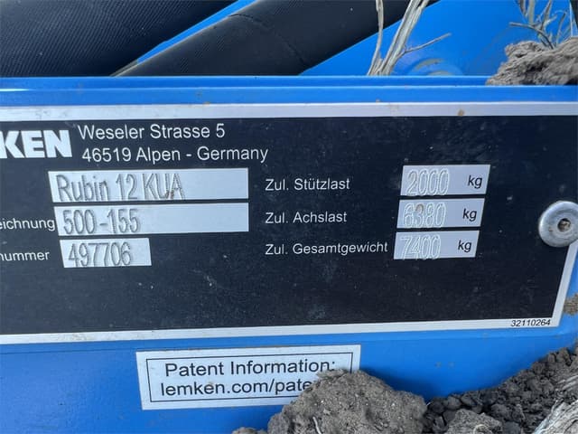 Image of Lemken RUBIN 12/500KUA equipment image 2