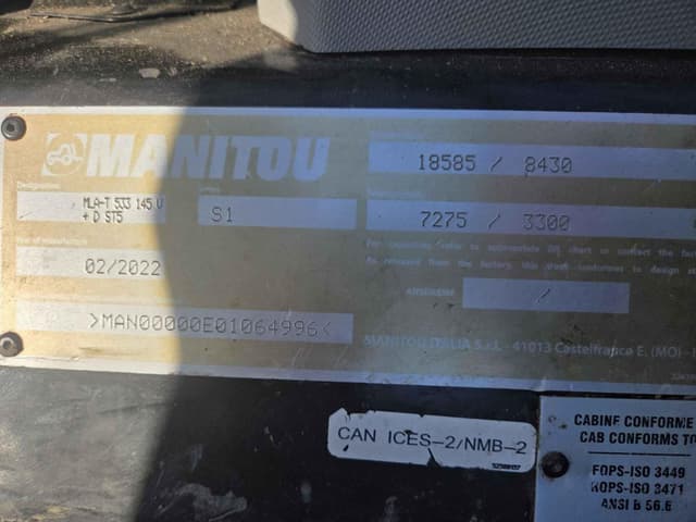 Image of Manitou MLA-T 533-145 V+ equipment image 2