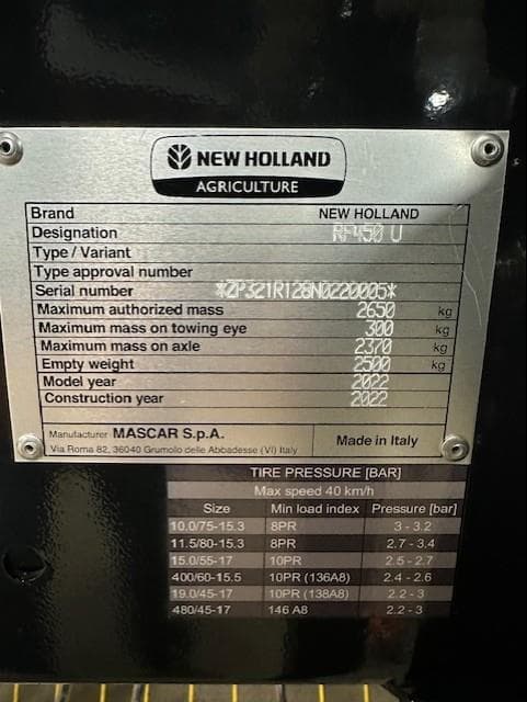 Image of New Holland RF450 Utility equipment image 2