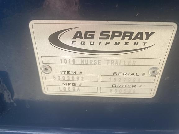 Image of Ag Spray 1010 Nurse Trailer equipment image 4