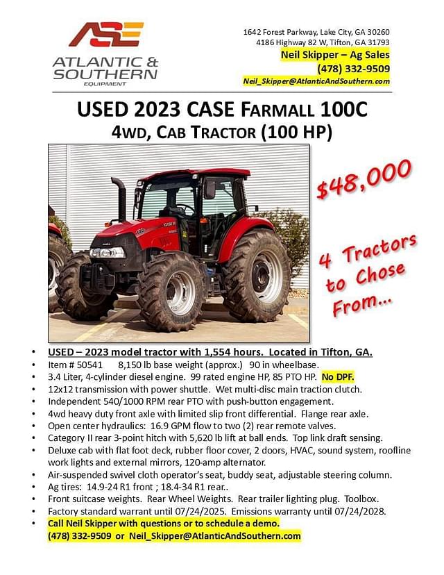 Image of Case IH Farmall 100C equipment image 1