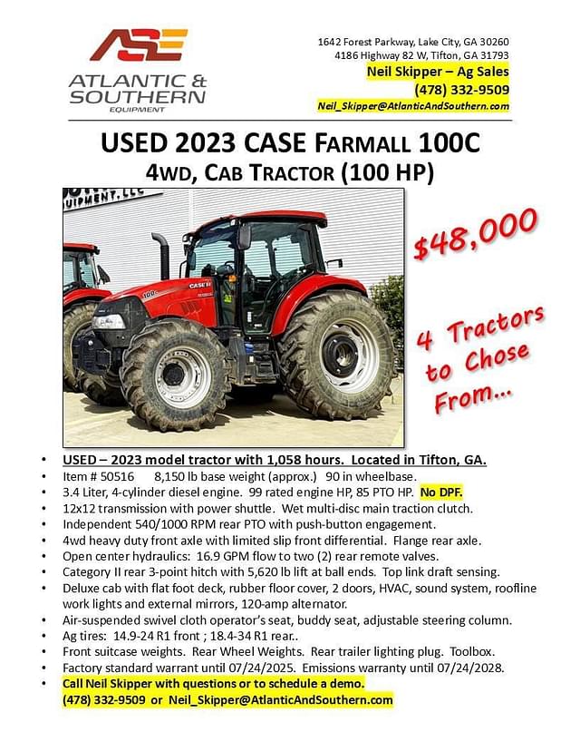 Image of Case IH Farmall 100C equipment image 1