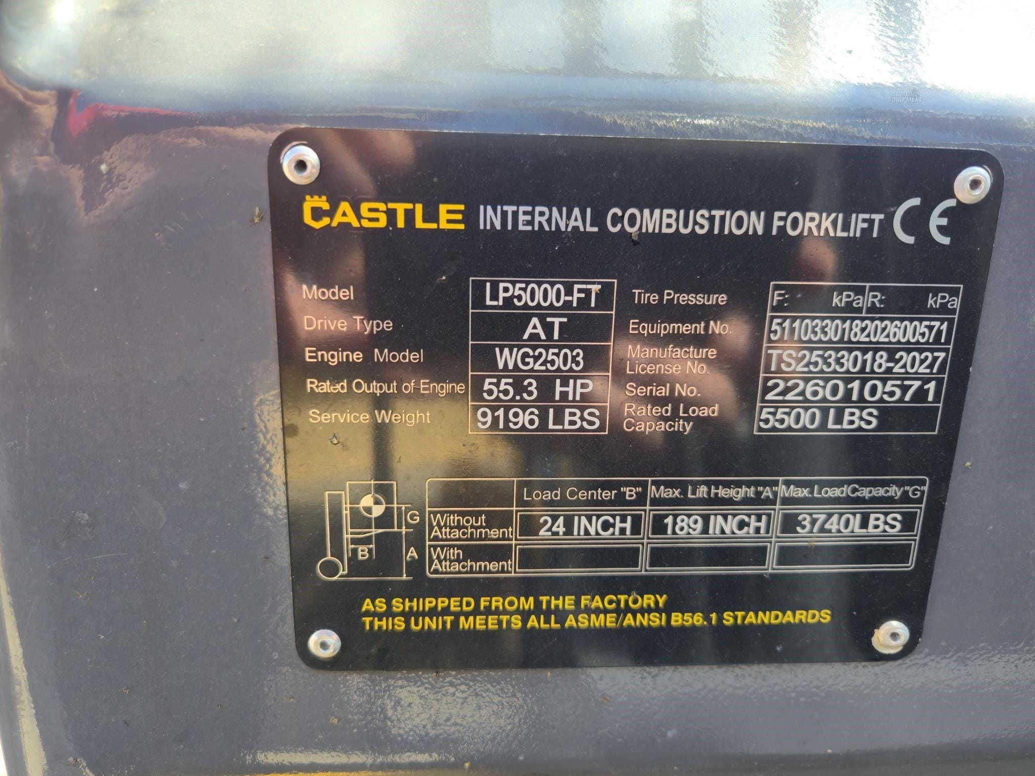 2027 Castle LP5000 Equipment Image0