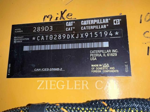 Image of Caterpillar 289D3 equipment image 1