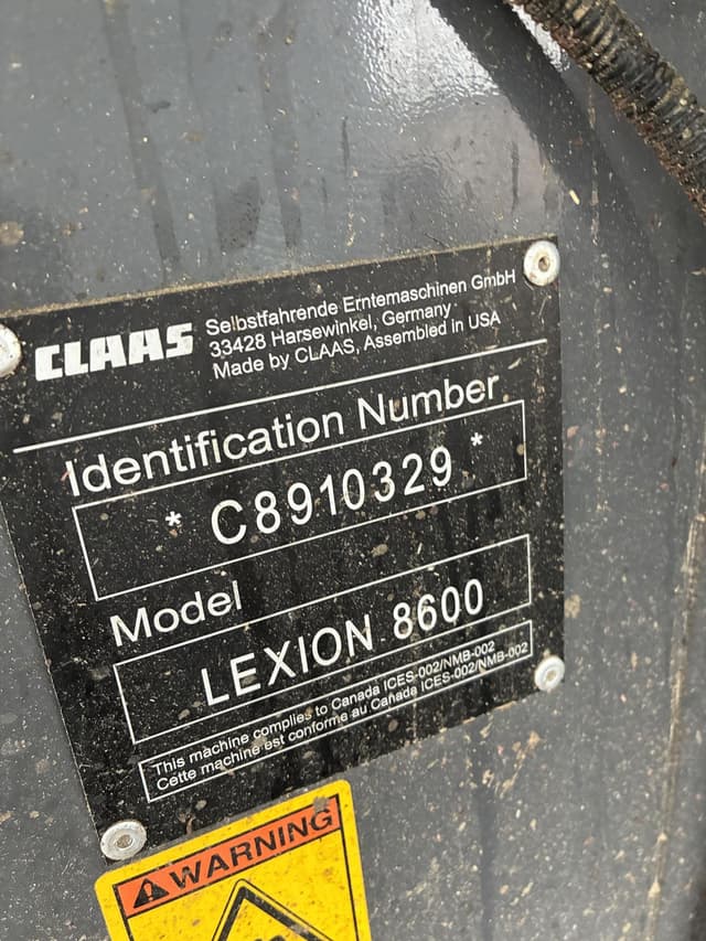 Image of CLAAS Lexion 8600 equipment image 1