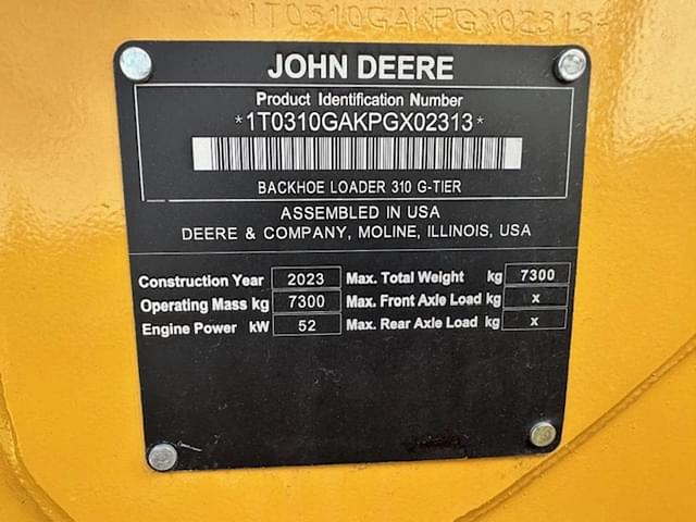 Image of John Deere 310G equipment image 4