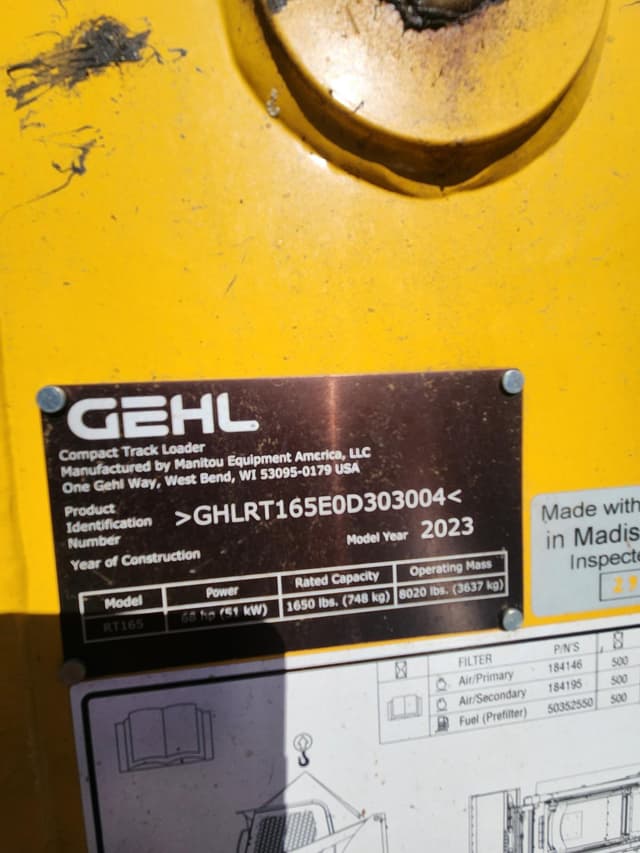 Image of Gehl RT165 equipment image 4